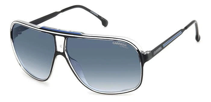 Carrera Grand Prix 3 Unisex Oversized Rectangle Black/Blue Sunglasses