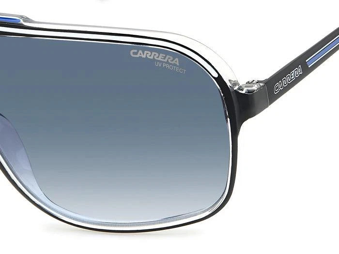 Carrera Grand Prix 3 Unisex Oversized Rectangle Black/Blue Sunglasses