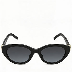 Saint Laurent Oval Sunglasses Unisex — front view, Tortoise frame