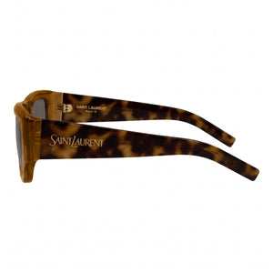 Saint Laurent Rectangle Sunglasses Women — side view, Polarized Black lens