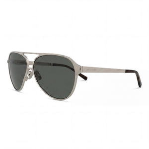 Saint Laurent Classic Silver Aviator Sunglasses Unisex, Grey lens