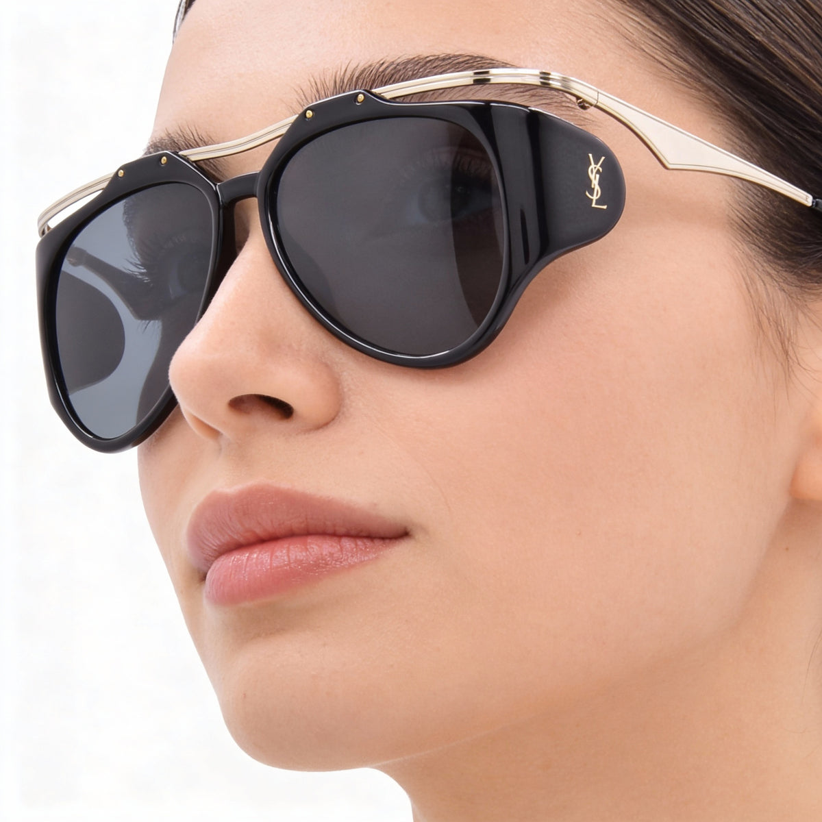 Gafas de sol aviador para mujer Saint Laurent SL M137 doradas, 55 mm, Photo 4