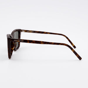 Saint Laurent Cat Eye Sunglasses Women — side view, Polarized Silver lens