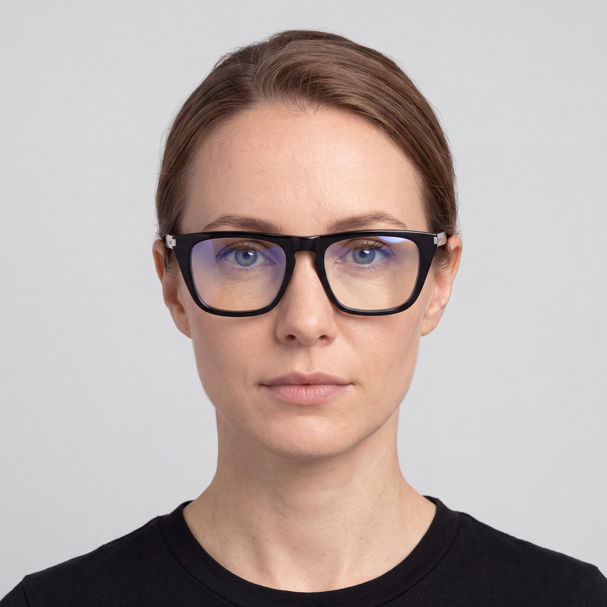 Saint Laurent SL 343 Black Square Eyeglasses Unisex, 53mm, Photo 4