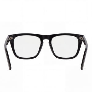 Saint Laurent SL 343 Square Eyeglasses Unisex — side view, Black Acetate temples