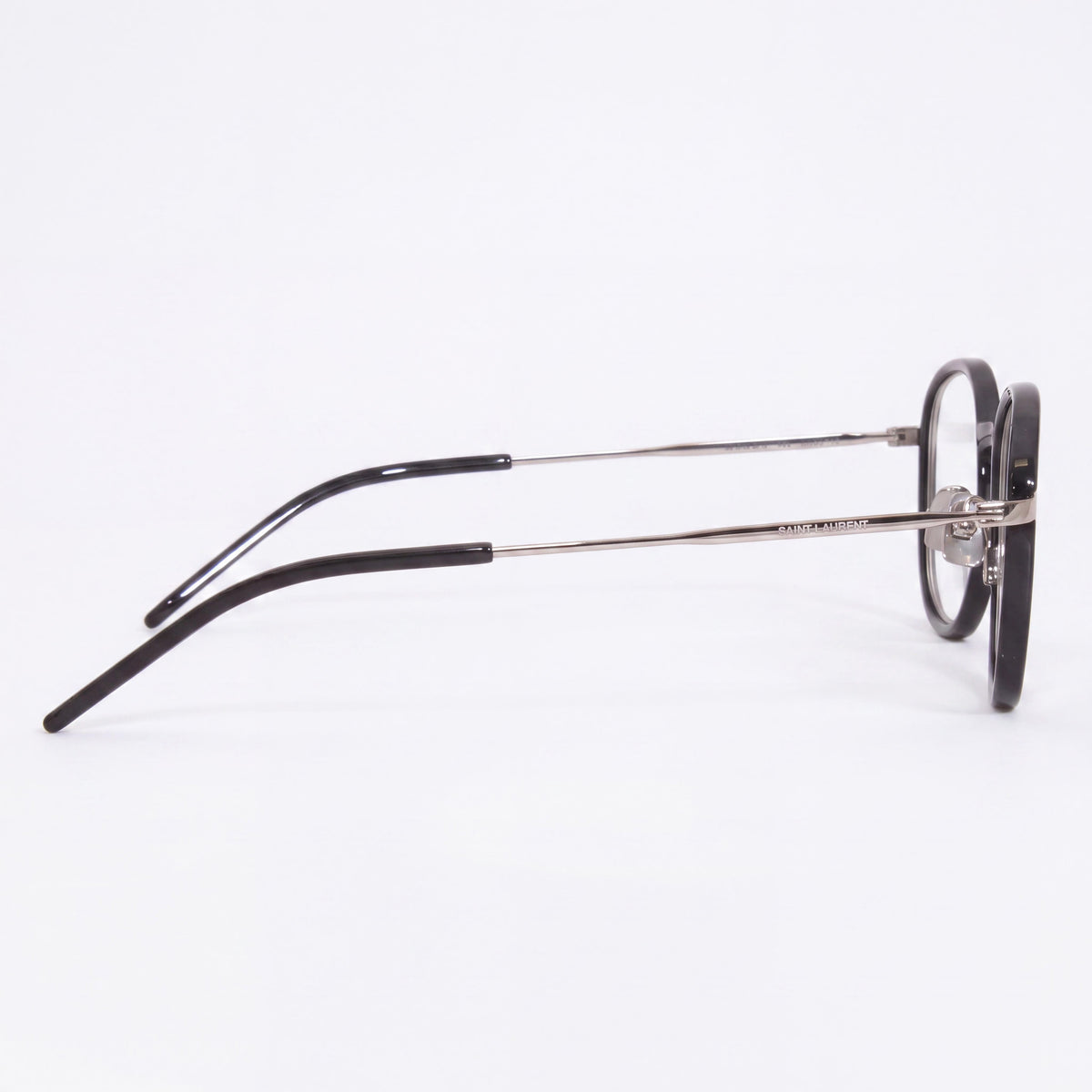 Gafas graduadas redondas unisex Saint Laurent SL 436 en negro brillante, 49 mm, Photo 2