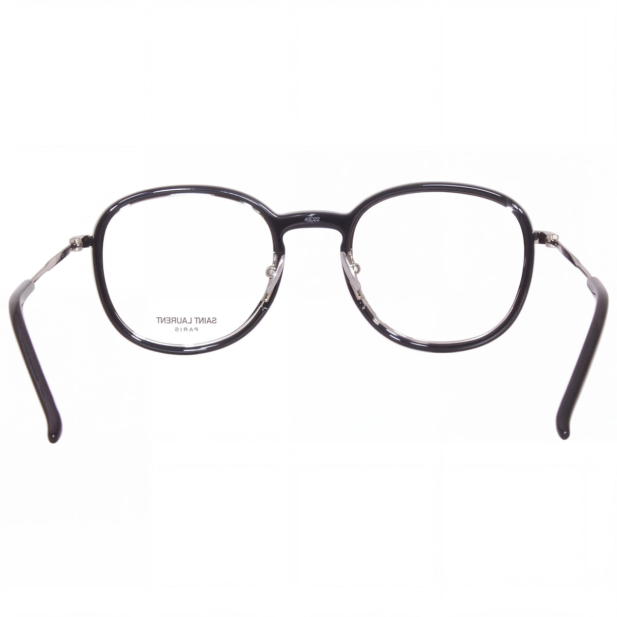 Gafas graduadas redondas unisex Saint Laurent SL 436 en negro brillante, 49 mm, Photo 3