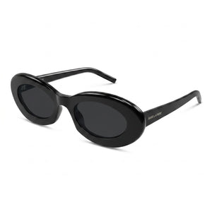 Saint Laurent SL 594 Black Oval Sunglasses for Women, Black lens