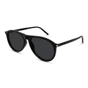 Saint Laurent SL 667 Black Aviator Sunglasses for Women, Black lens