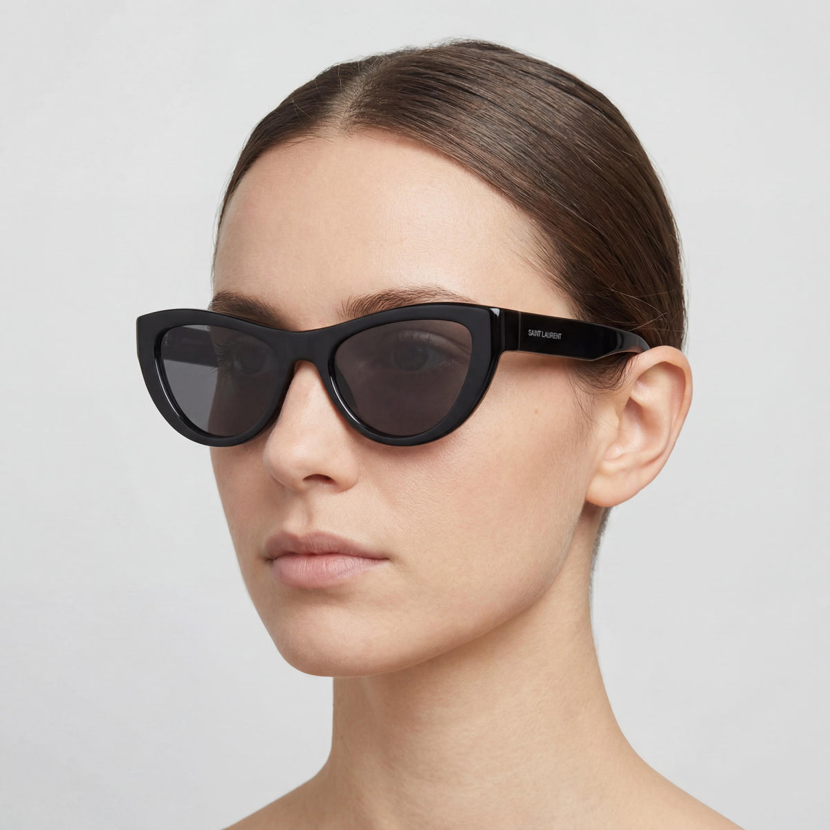 Gafas de sol Saint Laurent SL 676 de ojo de gato negras para mujer, 53 mm, Photo 4