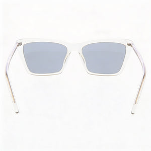 Saint Laurent Sl 737 Mica Thin-004 Cat Eye Sunglasses Women — side view, Polarized Silver lens