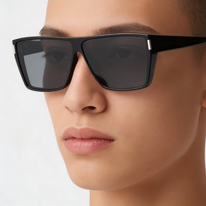 Saint Laurent SL 756-001 Square Sunglasses Unisex — side view, Non-Polarized Black lens