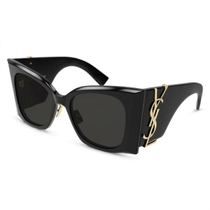 Saint Laurent SL M119/F BLAZE Black Square Sunglasses for Women, Black lens