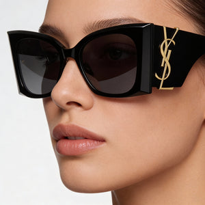 Saint Laurent SL M119/F BLAZE Square Sunglasses for Women — interior view, Non-Polarized lens detail