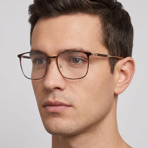 Salvatore Ferragamo Sf2566 Square Eyeglasses Unisex — side view, Havana Titanium temples