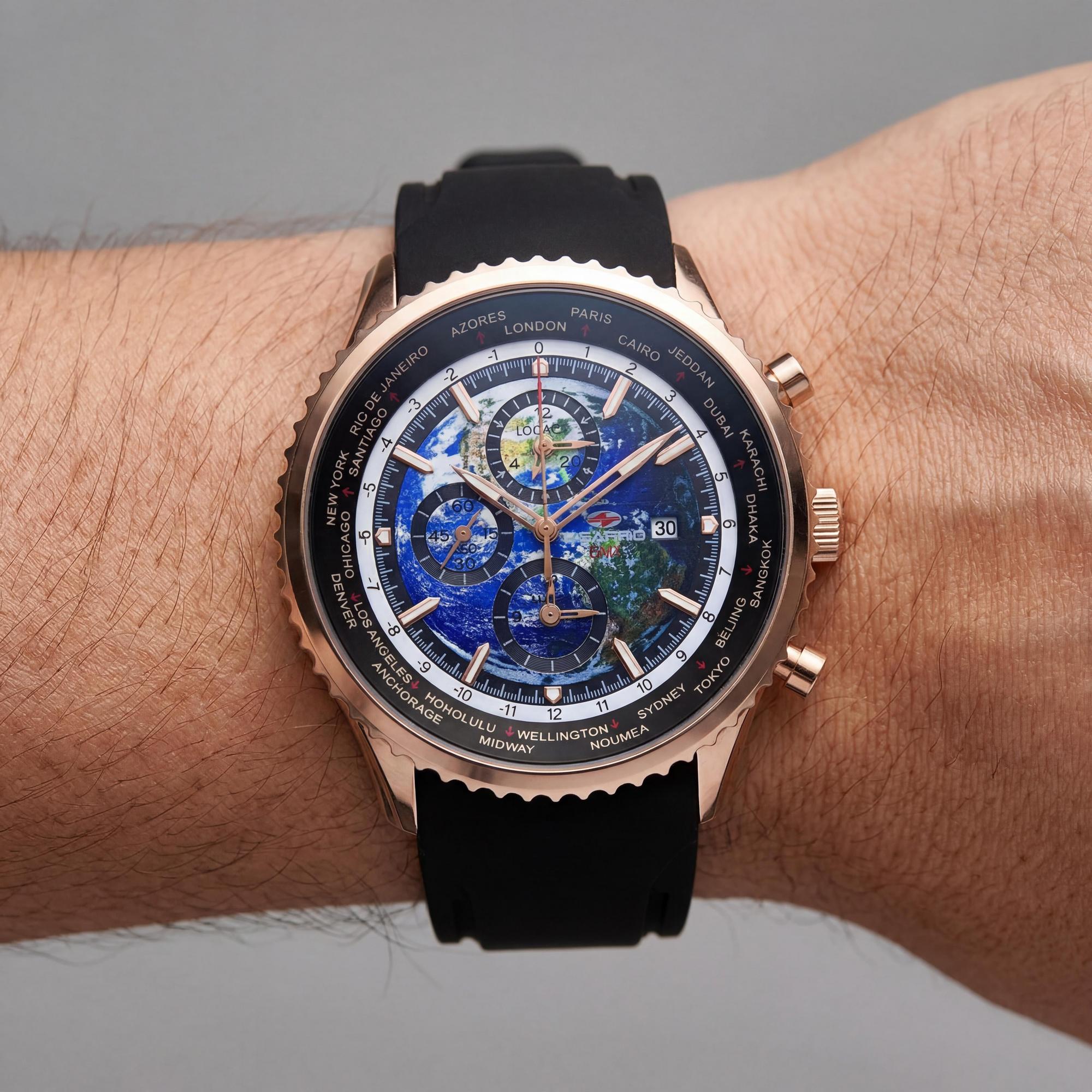 Seapro Men's GMT Watch, Blue Dial Stainless Steel 40mm, Photo 3