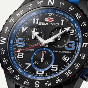 Seapro Men's Watch — front view, Quartz movement 44mm