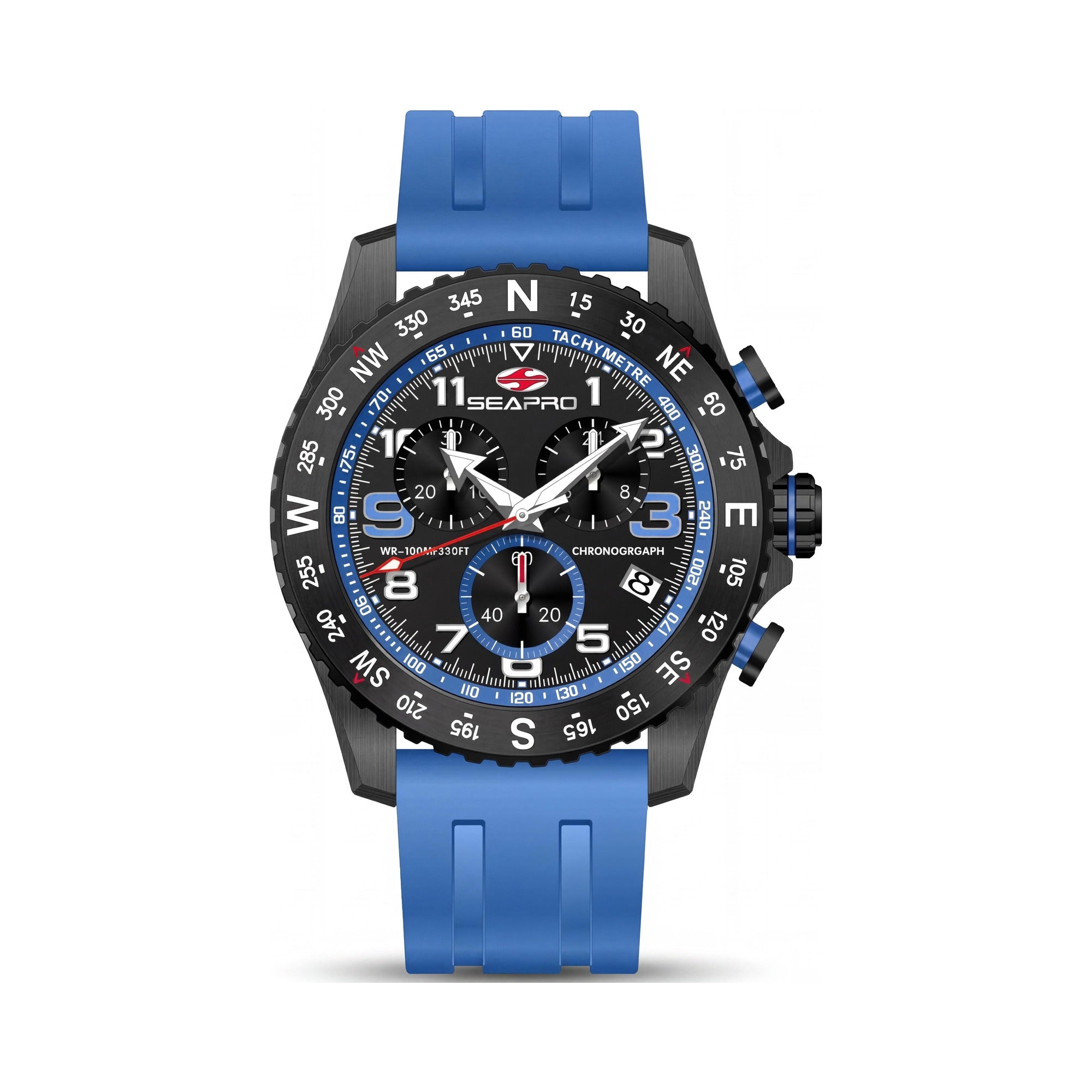 Seapro Men's Chronograph Watch, Blue Dial Stainless Steel 44mm, Photo 1