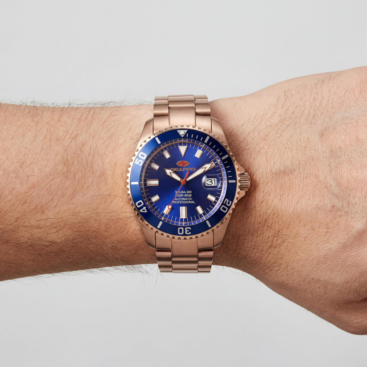 Seapro Men's Automatic Dive Watch, Blue Dial 40mm 200m, Photo 4