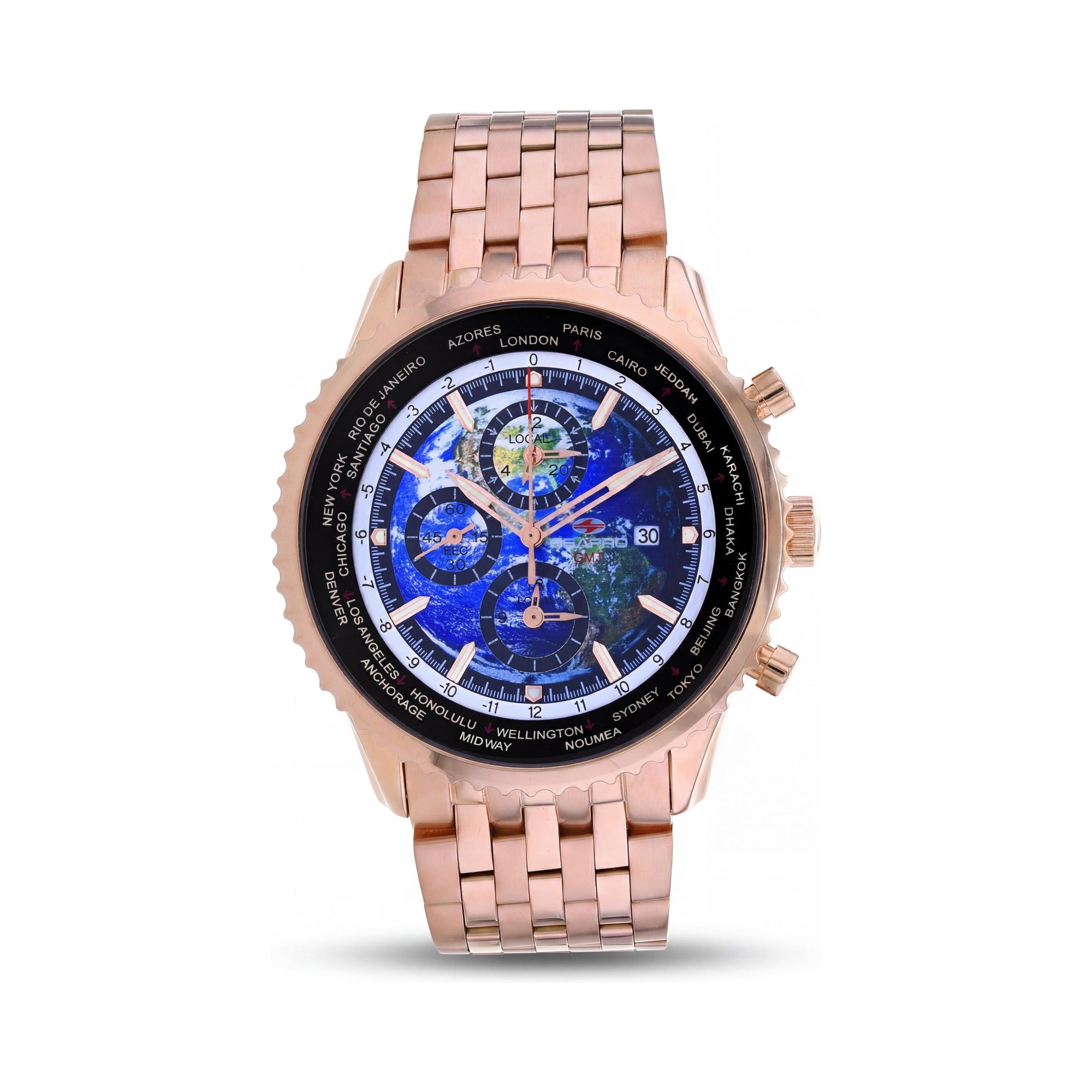 Seapro Men's GMT Watch, Blue Dial Stainless Steel 40mm, Photo 1