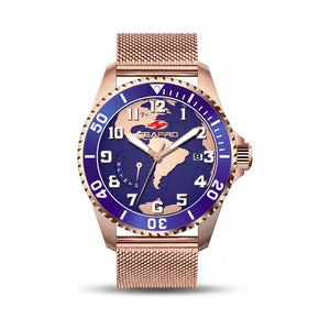 Seapro Blue Dial Stainless Steel Men's Watch, 42mm