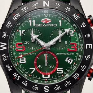 Seapro Men's Watch — front view, Quartz movement 44mm