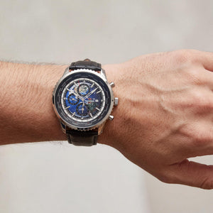 Seapro Meridian World Timer Men's Watch — dial detail, Black Analog display