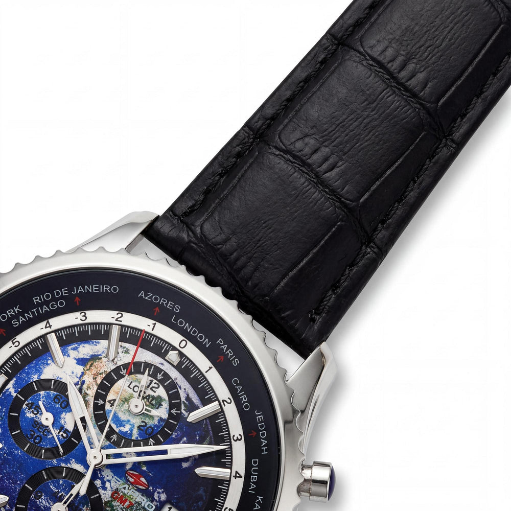 Seapro Meridian World Timer Men's Watch — side view, Stainless Steel case 40mm