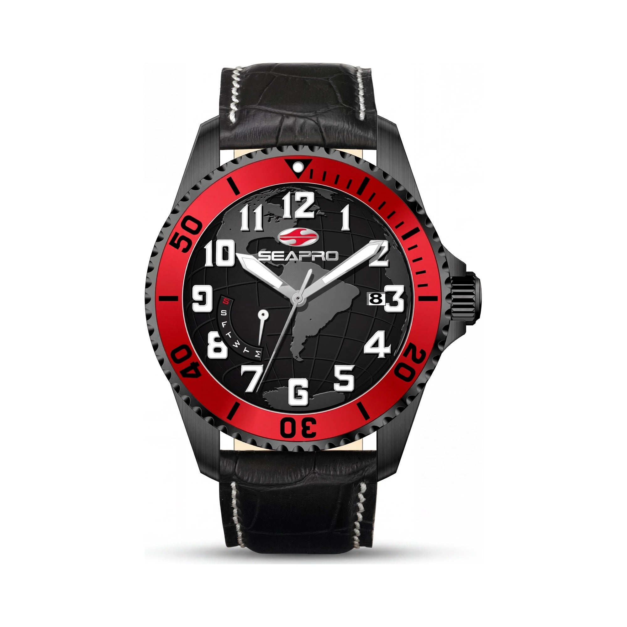 Seapro Modern Men's Watch, Black Dial Stainless Steel 42mm, Photo 1