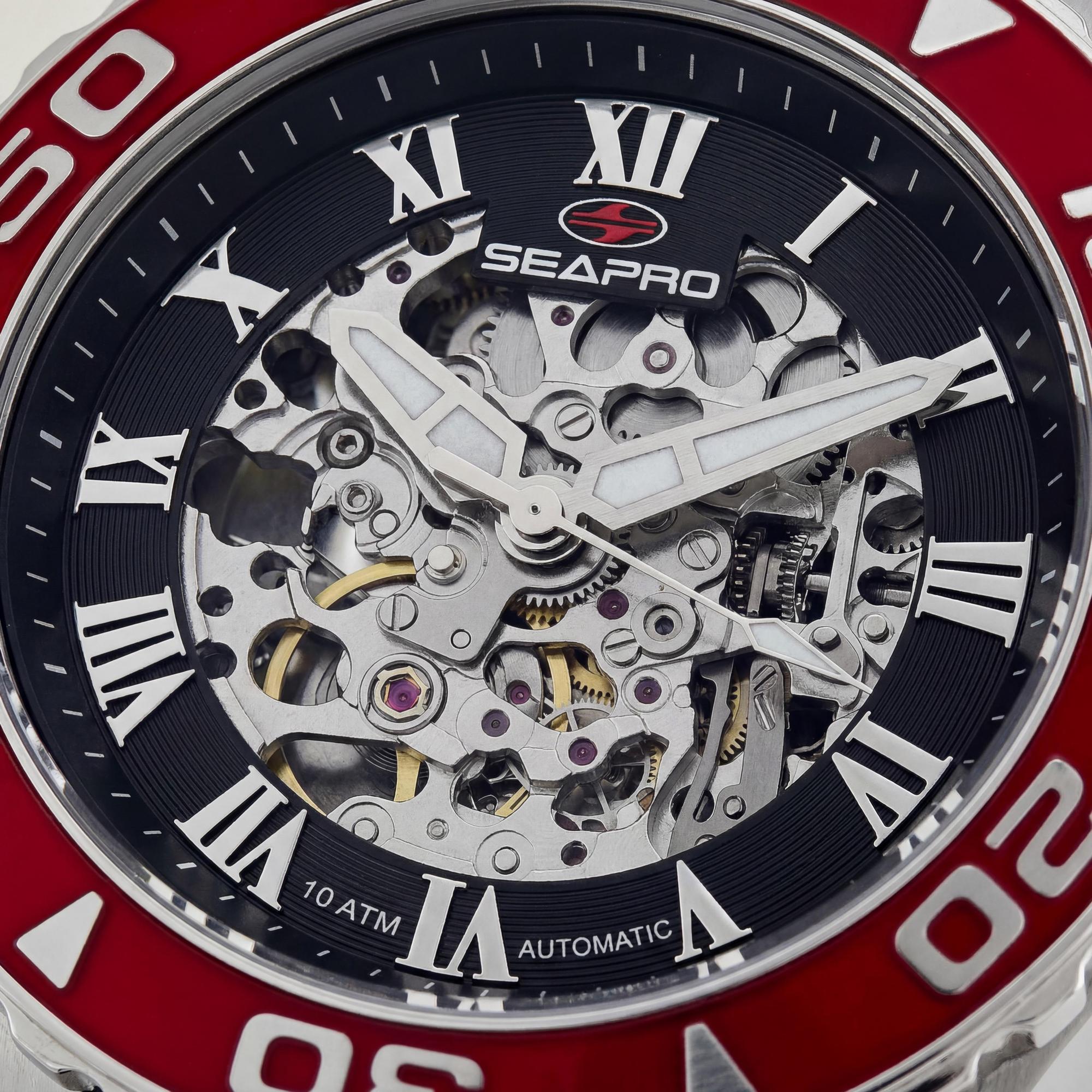 Reloj Seapro Modern para hombre, esfera negra de acero inoxidable de 50 mm, Photo 2
