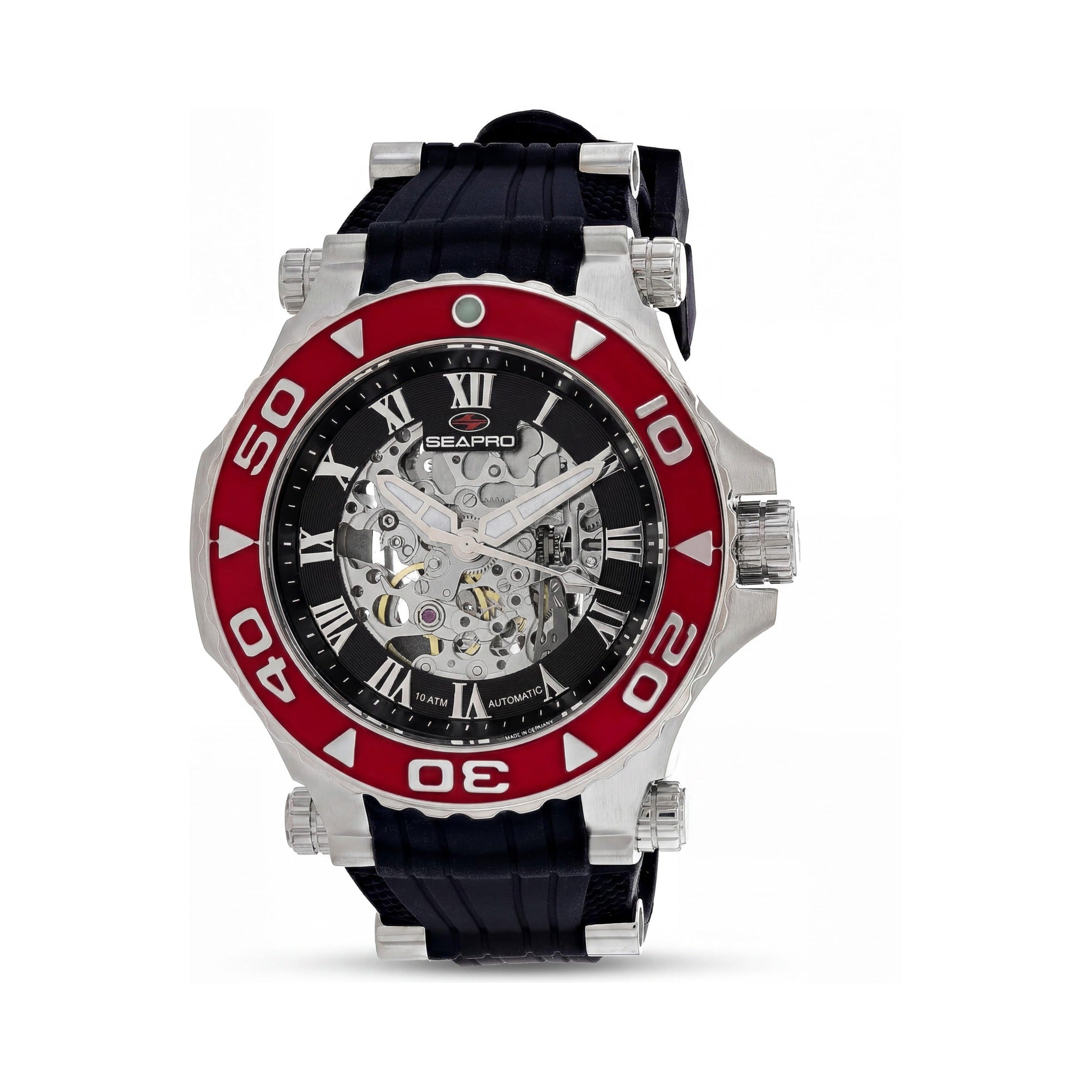 Reloj Seapro Modern para hombre, esfera negra de acero inoxidable de 50 mm, Photo 1
