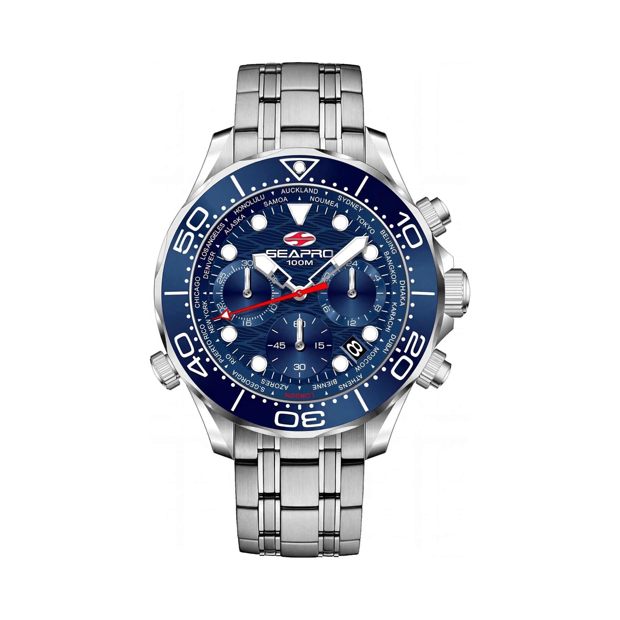 Seapro Modern Men's Watch, Blue Dial Stainless Steel 44mm, Photo 1