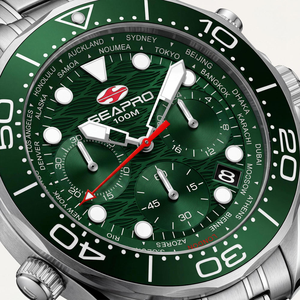 Seapro Men's Watch — front view, Quartz movement 40mm