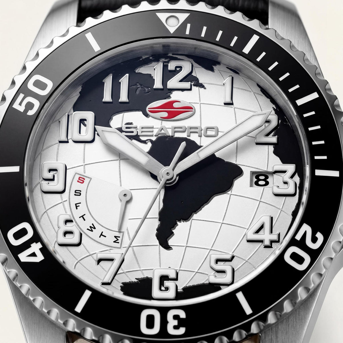 Seapro Men's Watch, White Dial Stainless Steel 42mm, Photo 2