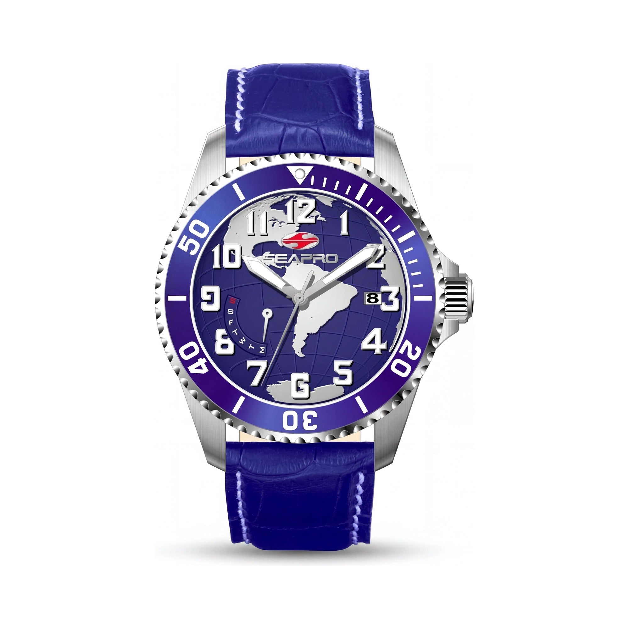 Reloj Seapro para hombre, esfera azul de acero inoxidable de 42 mm, Photo 1