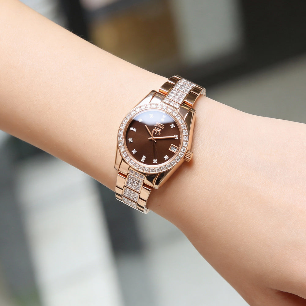 Seiko Magnifique Women's Watch — side view, Stainless Steel band 30mm
