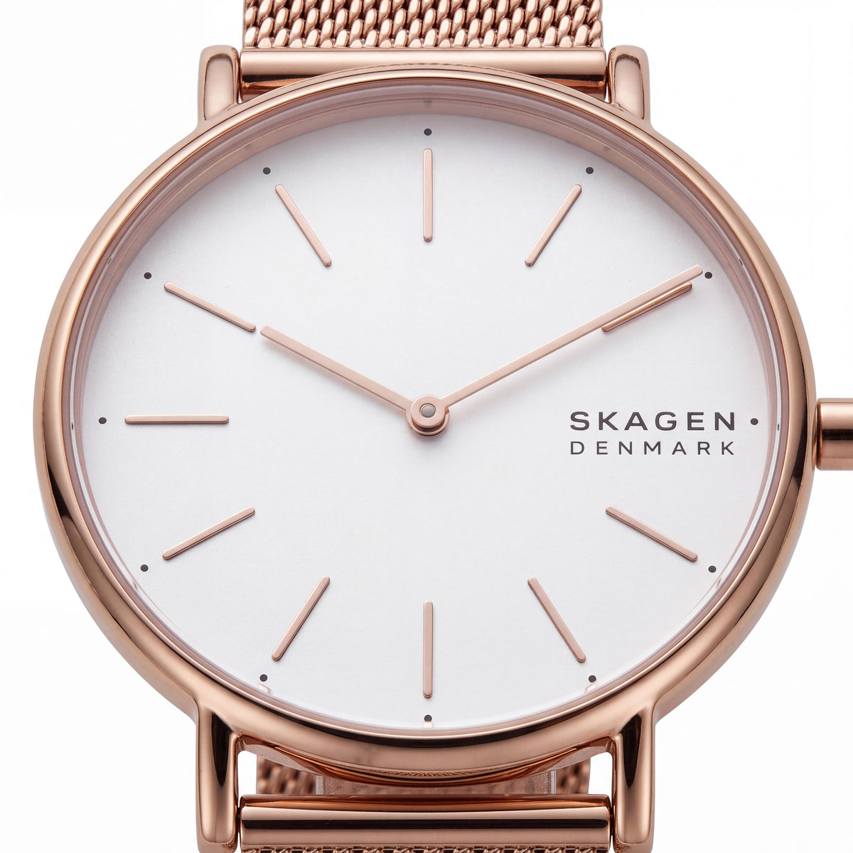Reloj SKAGEN DENMARK Signatur SKW2784 para mujer de acero inoxidable con malla en oro rosa y esfera blanca de 38 mm, Photo 2