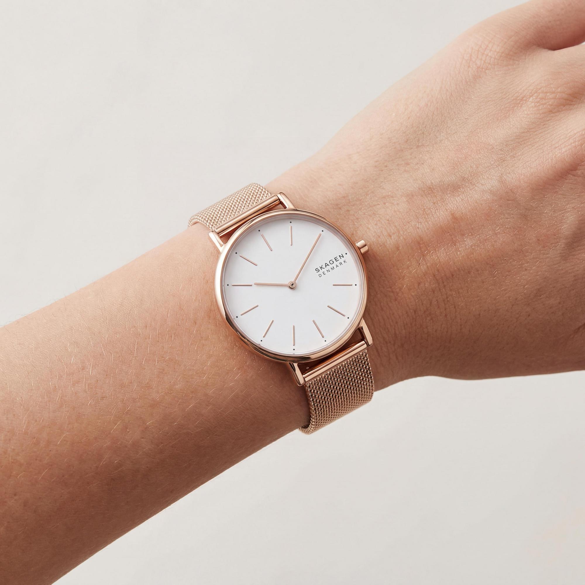 Reloj Skagen SKW2694 de malla oro rosa para mujer, esfera blanca de 30mm, Photo 4