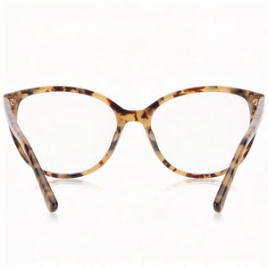 Skechers Cat Eye Eyeglasses Women — side view, Havana temples