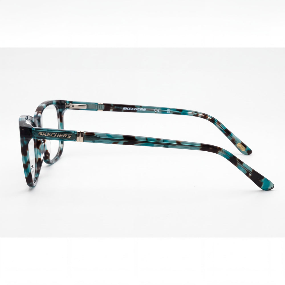 Skechers Se2154 Rectangle Eyeglasses Unisex — side view, Blue Plastic temples