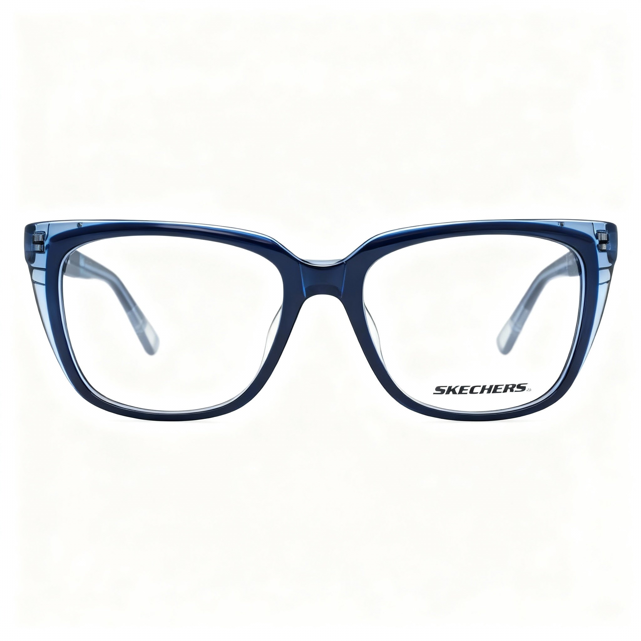 Skechers SE2188 Shiny Blue Square Eyeglasses for Women, Plastic 53mm, Photo 2