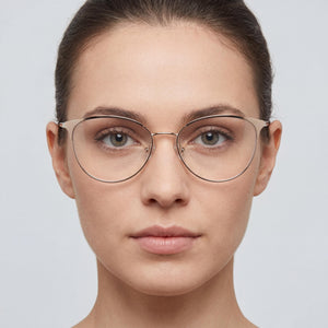 Skechers SE2212 Cat Eye Eyeglasses Women — side view, Gold temples