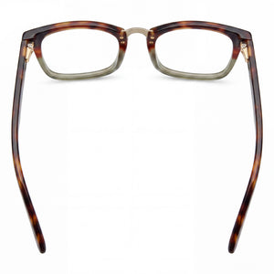 Smith Rectangle Eyeglasses Unisex — side view, Brown Acetate temples