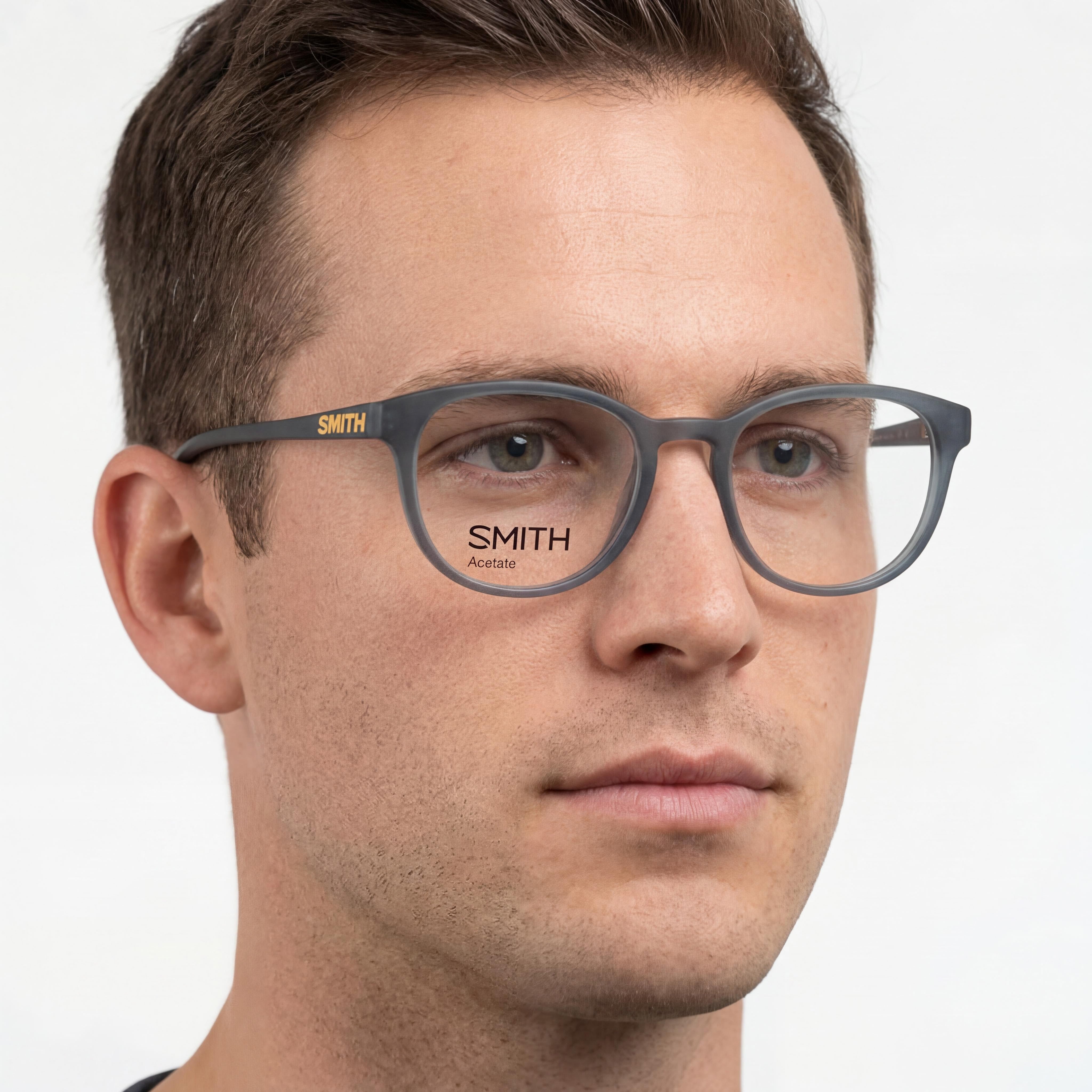 Smith Classic Gray Rectangle Eyeglasses for Men, Plastic, Photo 4