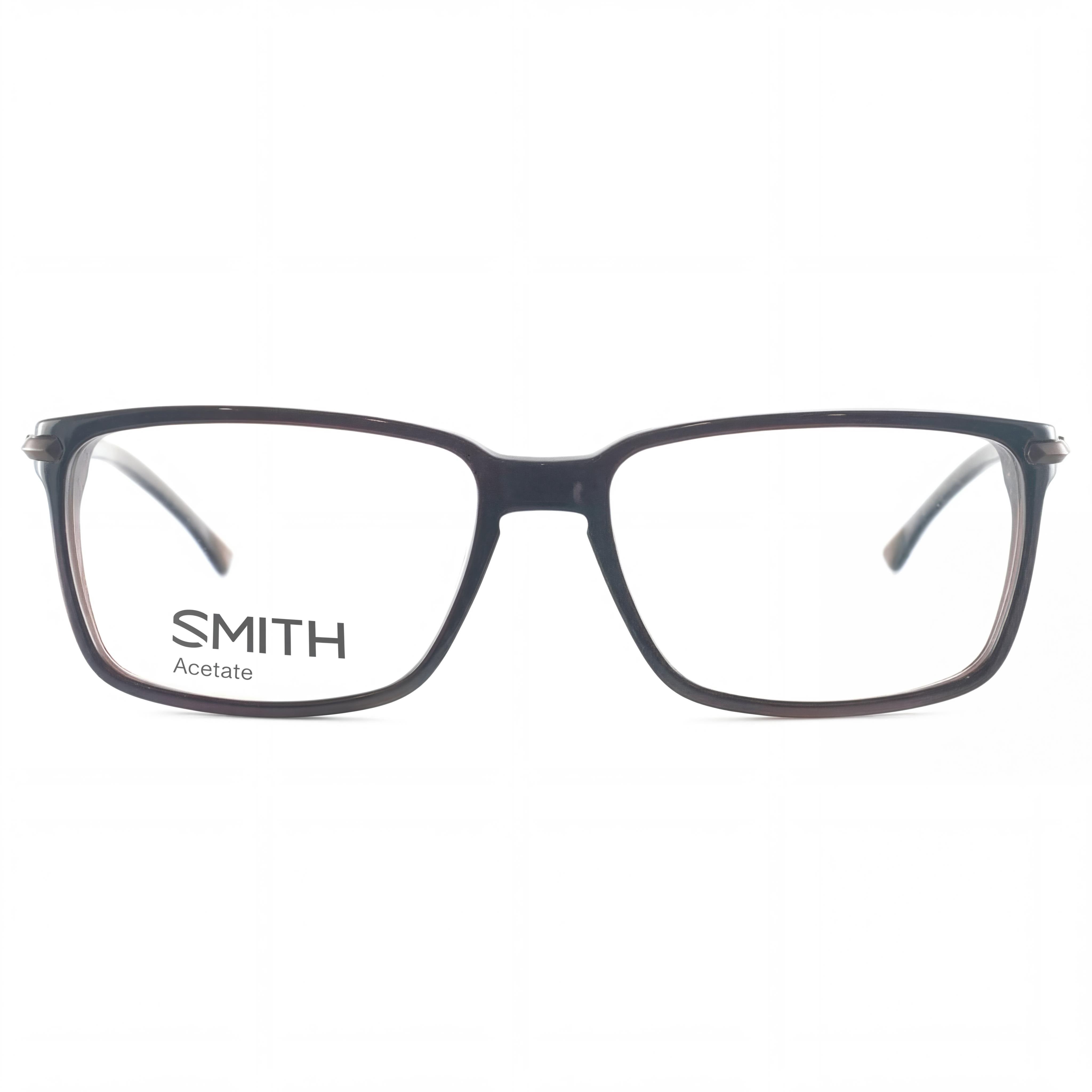 Smith Brown Rectangle Eyeglasses for Men, Acetate, Photo 2