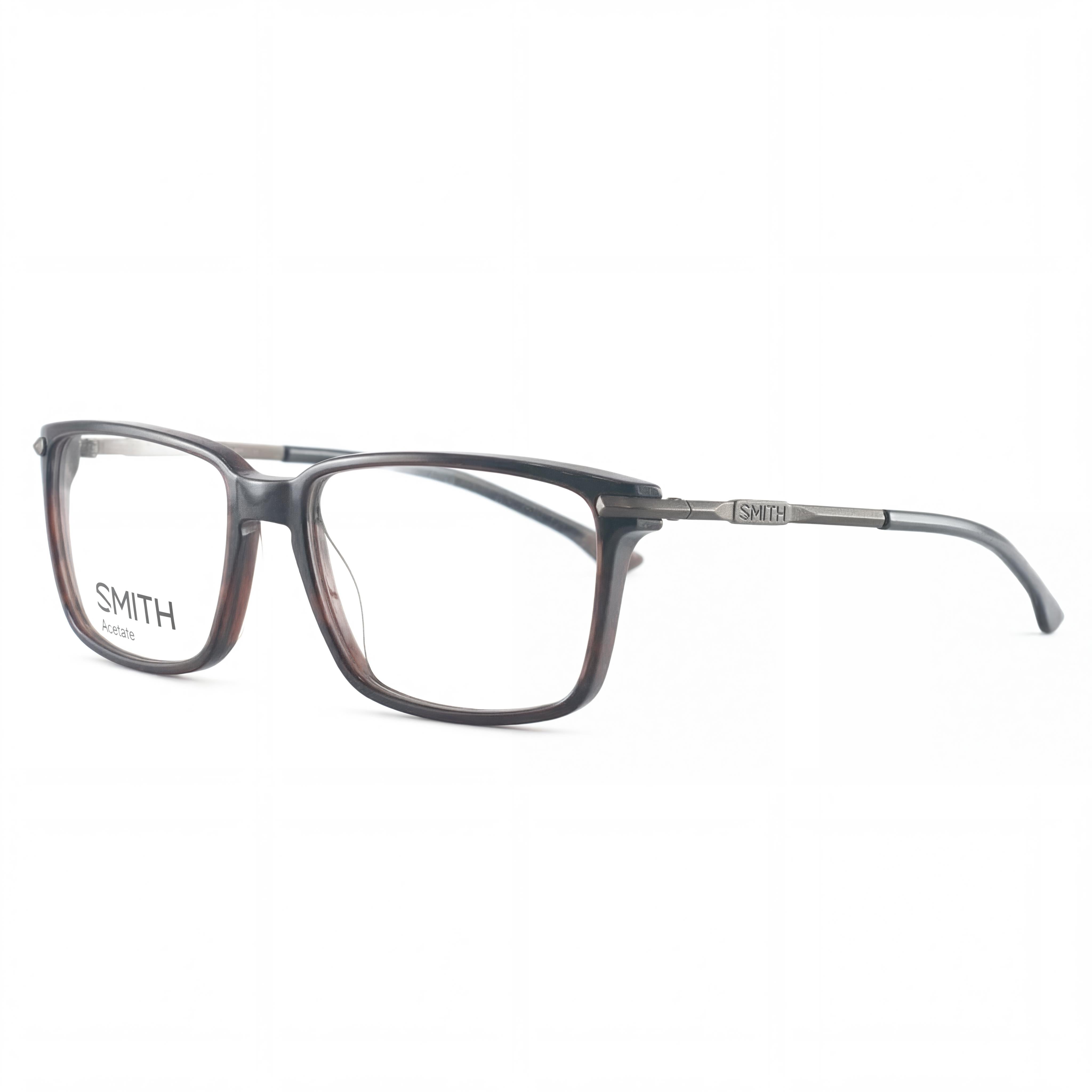 Smith Brown Rectangle Eyeglasses for Men, Acetate, Photo 1