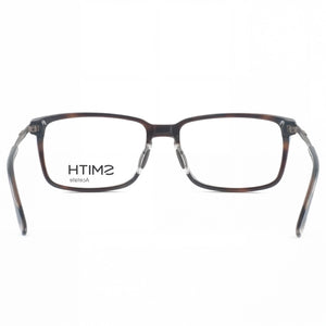 Smith Rectangle Eyeglasses Men — side view, Gray Acetate temples