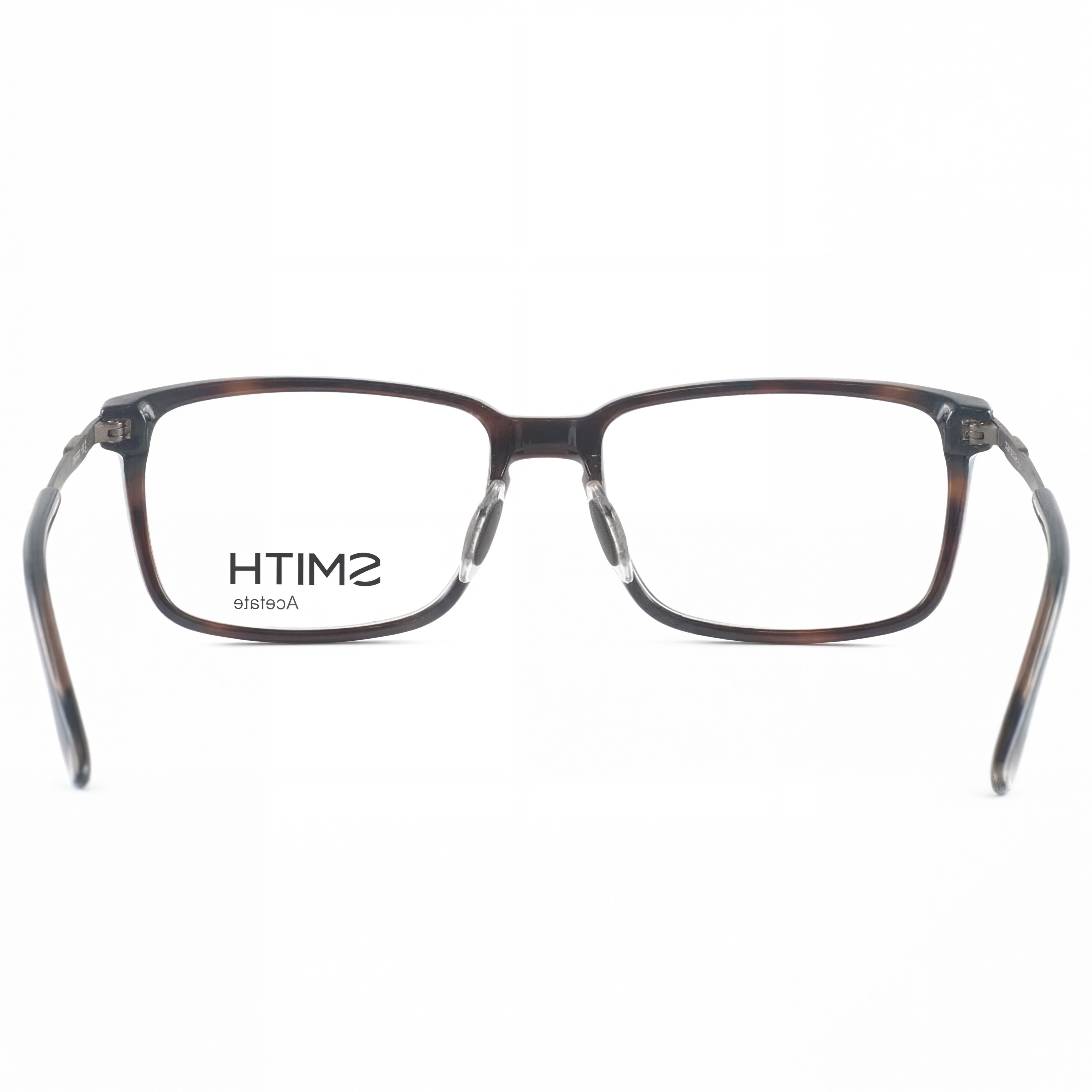 Smith Brown Rectangle Eyeglasses for Men, Acetate, Photo 3