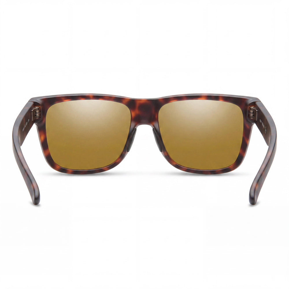 Smith Lowdown 2 Rectangle Sunglasses Women — side view, Polarized Bronze Mirror lens