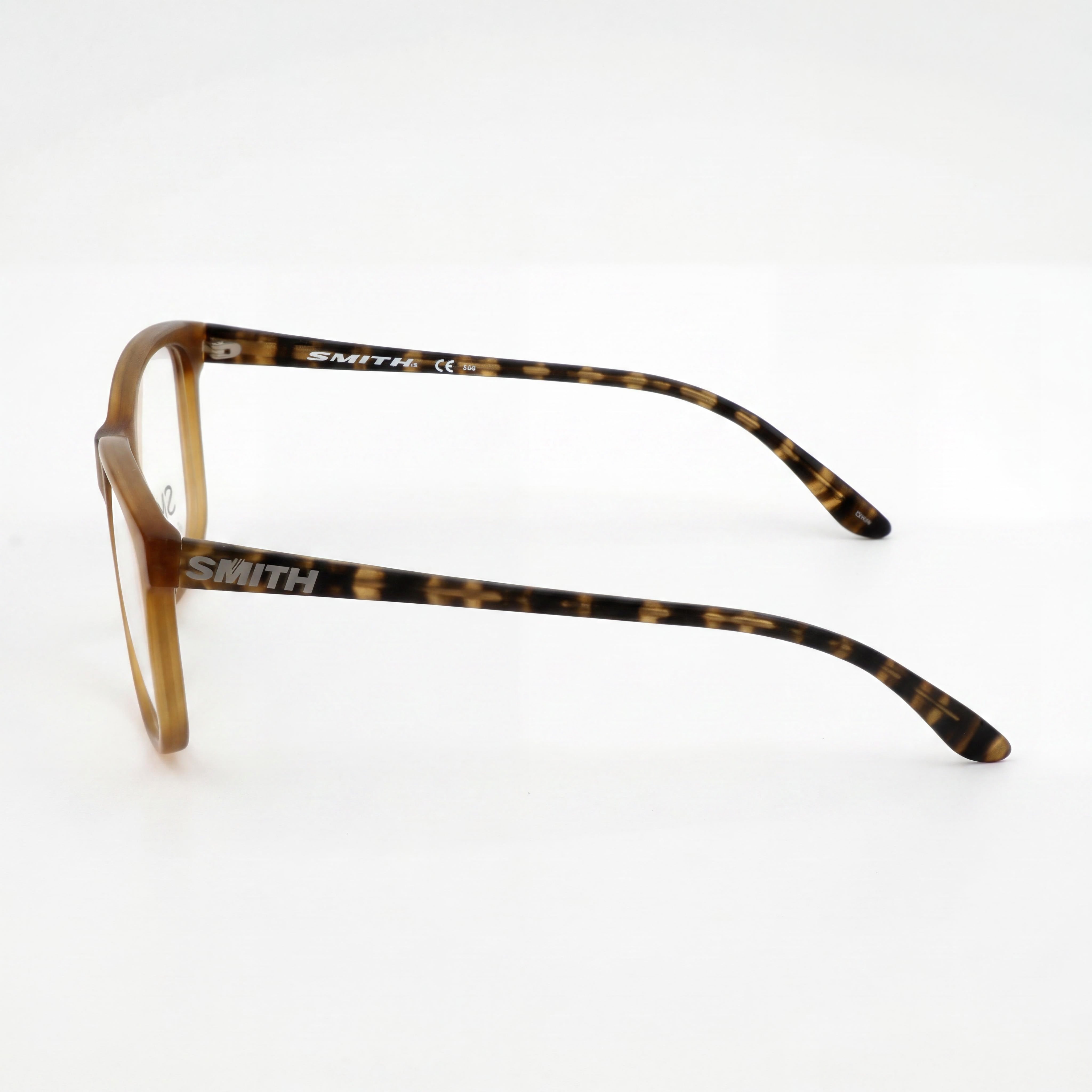 Smith Modern Matte Brown Striped Rectangle Eyeglasses for Men, Acetate, Photo 2